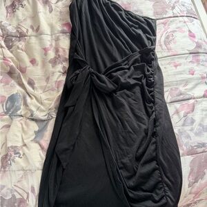 Amazon Black One-Shoulder Dress with Tie Detail